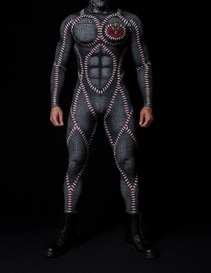 Halloween Lizard Bodysuit Men's Unique Muscle Series Holiday Jumpsuit Carnival Costume Adult Roleplay Party Masquerade Ball Set