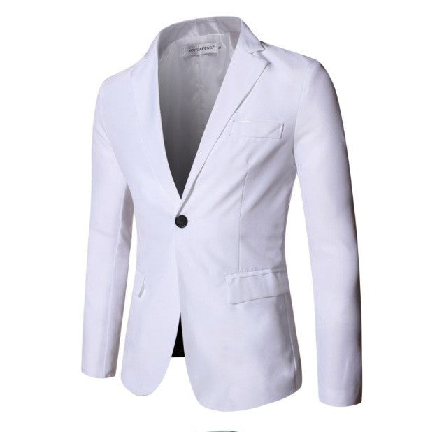 Men's Workwear Blazer Casual Spring Male Pocket Buesiness Slim Fit One Button Closure Uniform ZJFS-02020001