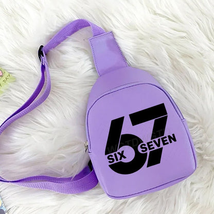 Bolsa de Peito Infantil 67 Seis Sete Bebê Menina Menino Bolsas de Mão Infantil Moderno Casual 6 7 Mini Bolsa Carteira Transversal Mensageiro