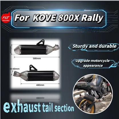 For KOVE 800X Rally Motorcycle Modified Slip-On Exhaust Pipe With Removable  Easy Installation Accessories
