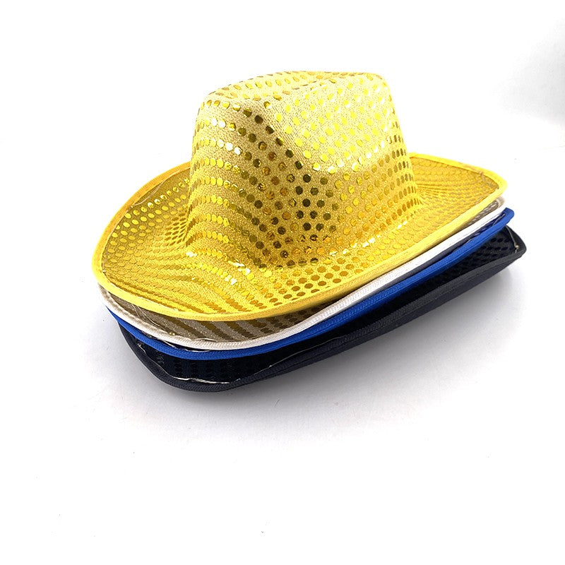 Chapéu de Cowboy LED Sem Fio, Chapéu de Cowboy Luminoso, Chapéu de Cowgirl Rosa para Discoteca, Noivas, Acessórios para Shows, Boates e Festas a Fantasia