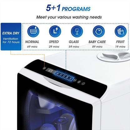 Small Dishwasher Fully Integrated Countertop Table Top Smart Portable Dishwahser Kitchen Mini Dishwasher Machine for Home DS01