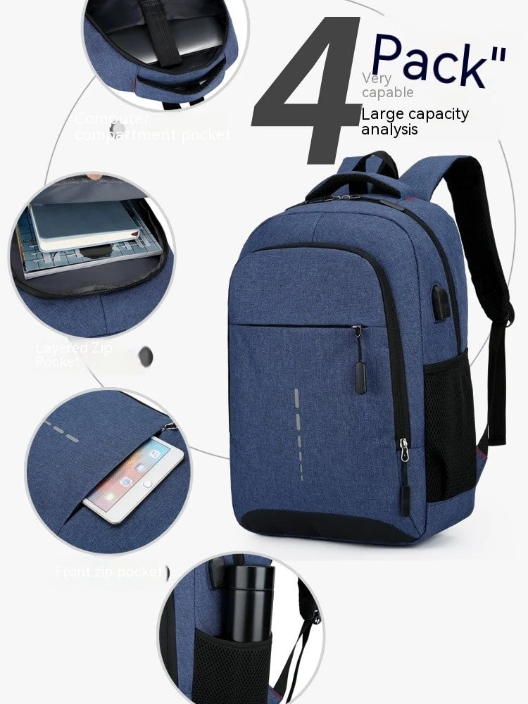 Mochila Masculina Grande Capacidade Simples Moda Viagem Feminina Estudante Notebook