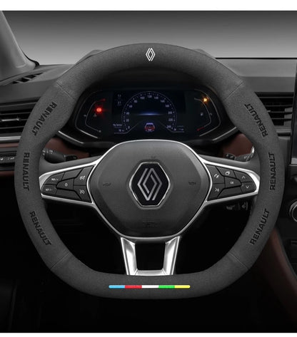 Suede Car Steering Wheel Cover For Renault Scenic Clio Laguna 2 3 4 5 Kangoo Fluence Megane Trafic Talisman Twingo Kaptur Duster