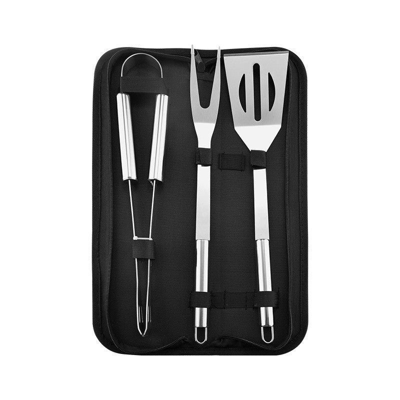 Stainless Steel BBQ Tool Set - Portable Grill Utensils in Oxford Cloth Bag, Complete Outdoor Cooking Kit for Camping &