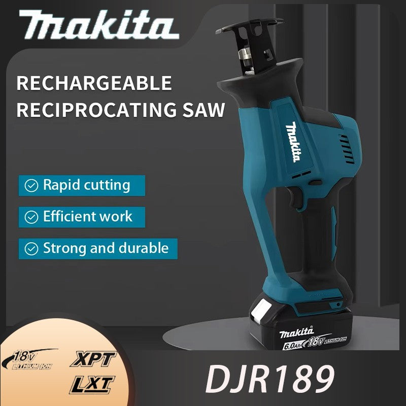 Serra Multifuncional Recarregável Makita DJR189 a Bateria de Lítio 18V, Serra para Cortar Metal, Serra Portátil, Ferramentas para Cortar Madeira