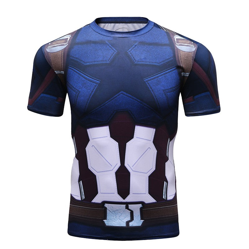 MOTO-Men's 3D printed street fashion trend spider series summer quick drying short sleeved T-shirt