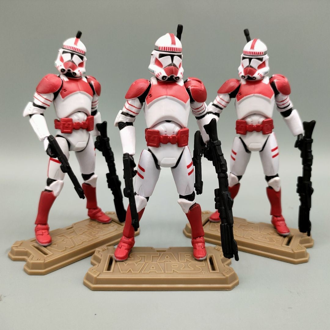 Lote de 3 Bonecos Soltos Star Wars Elite Force 501st 442nd Shadow Utapau Gree Shock Battalion Trooper 3.75" Coleção