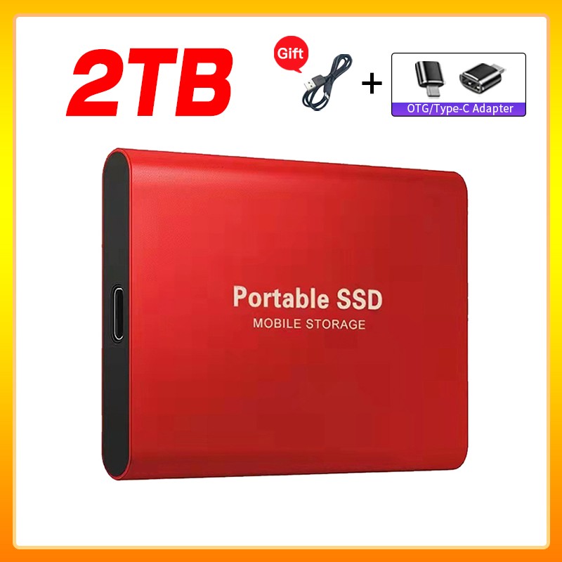Unidade de Estado Sólido Externa de Alta Velocidade 1TB Disco Rígido Externo Portátil SSD 2TB Disco Rígido Externo SSD Para Laptop Mac