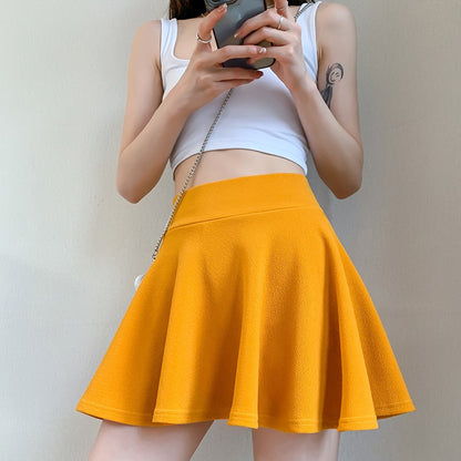 Bubble Short Skirt Women Half Skirt Anti Exposure High Waist Sun Underwear Hundred Pleats