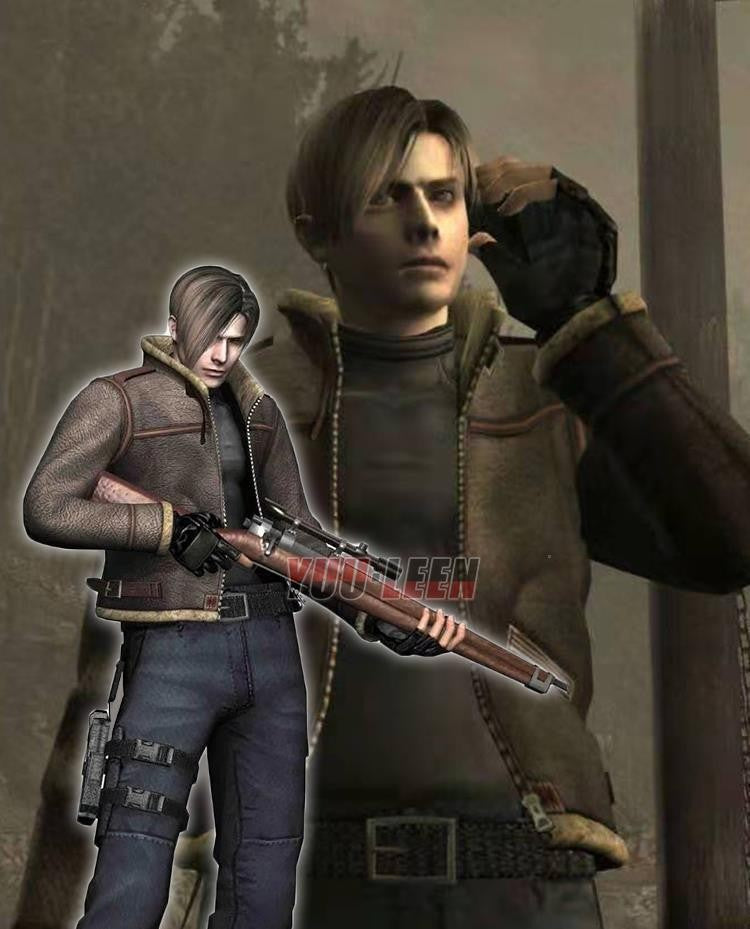 Game Biohazard Resident Leon Scott Kennedy Cosplay Costumes Faux Leather Jacket Role Play Coat For Man