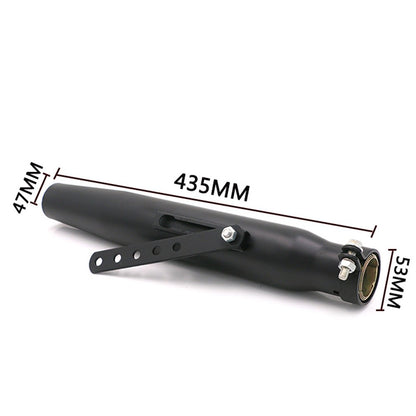 Black Silver Universal Motorcycle Cafe Racer Exhaust Pipe with Sliding Bracket Muffler For Harley Cafe Racer Custom
