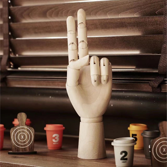 Creative Wooden Finger Art Model Ornaments Wooden Hands Home Living Room Office Desktop Storage Decorations Accessories