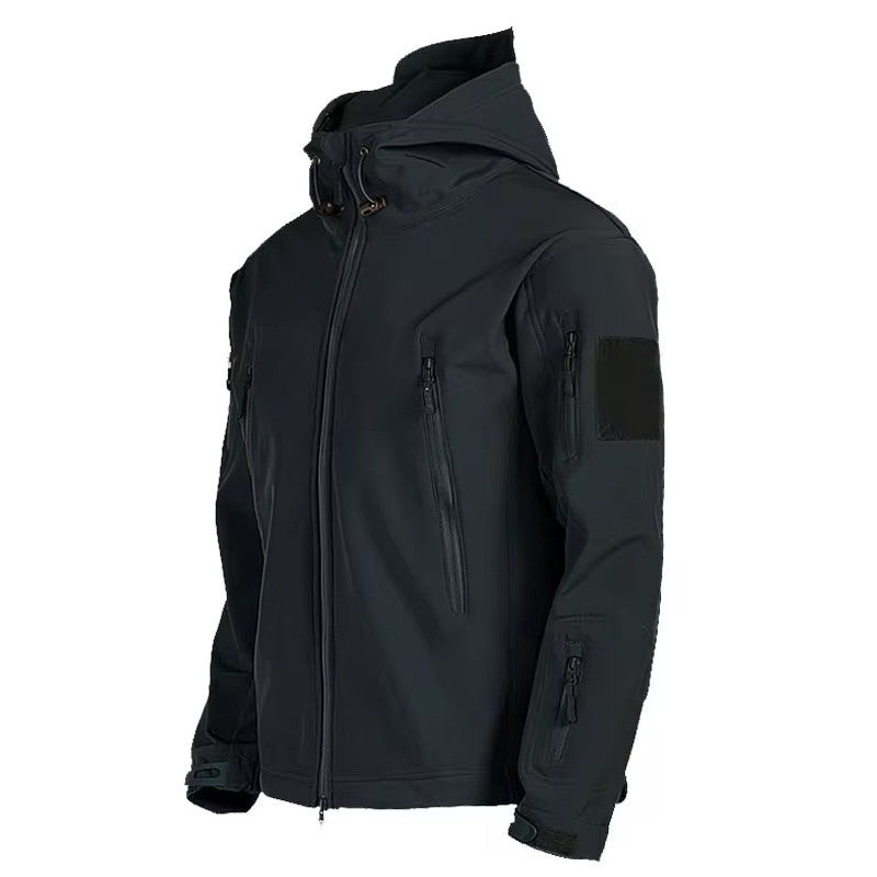 Jaquetas Militares Masculinas Soft Shell Shark Skin Táticas Corta-vento Impermeáveis Jaquetas Masculinas de Combate Casacos Bomber Masculinos com Capuz