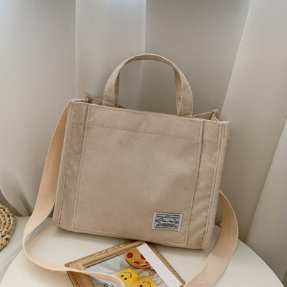 Ladies Corduroy Canvas Shoulder Crossbody Handbag Small Square Bag Stylish Trendy Women's Handbag for Casual Use