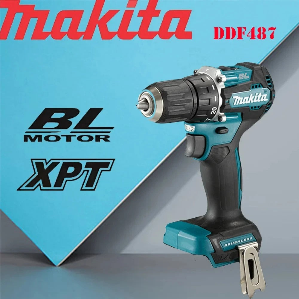 Makita Original DDF487 Furadeira Parafusadeira a Bateria 18V Brushless Chave de Impacto Elétrica Recarregável Ferramenta Elétrica makita 18v ferramentas