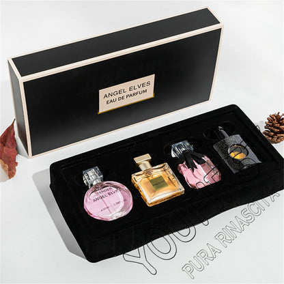 Perfume Feminino de Alta Qualidade 120ml Conjunto de 4 Peças Perfumes Femininos com Caixa de Presente Parfum Femme Spray de Fragrância Duradoura com Aroma Floral Frutado