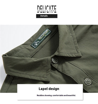 Summer Men Casual Breathable Long Sleeve Shirts Mens Military Cargo Multi-Pocket Shirt Man Outdoor Safari Work Shirt Blouses Top