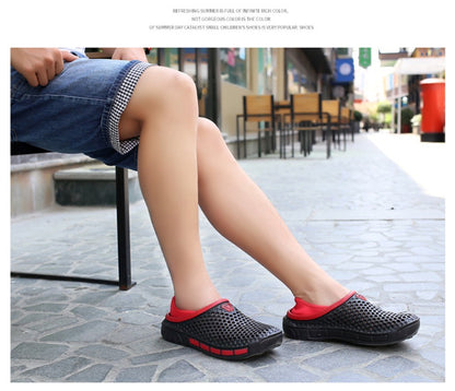 Men's and Women's Summer Sandals Clogs Casual Round Toe Slip on Outdoor Geometric Pattern Anti-slip Beach Hole Shoes Plus 46 47