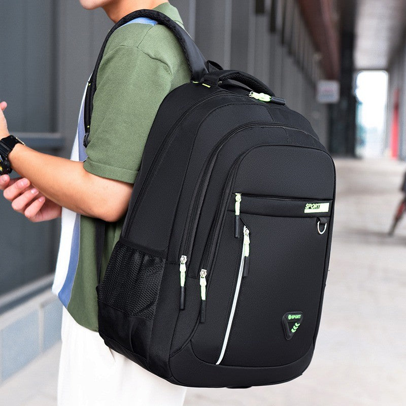 Mochilas Minimalistas de Grande Capacidade Masculinas Impermeáveis Oxford Mochila Escolar para Deslocamento Casual de Negócios Múltiplos Bolsos Bolsa de Viagem