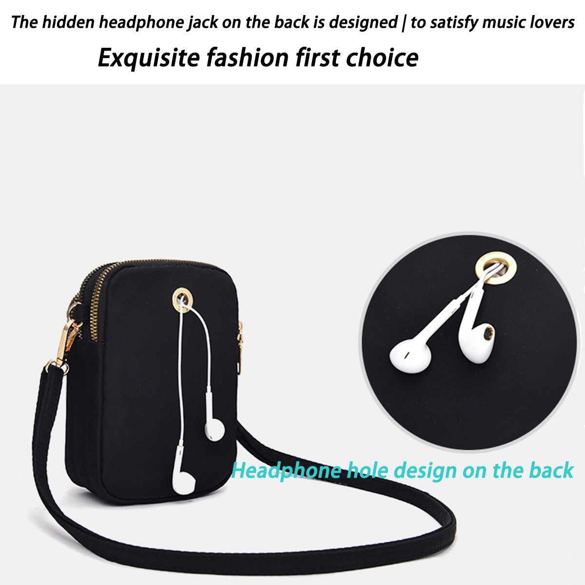 Light luxury mobile phone bag, vertical wallet, lightweight, large capacity, 3-layer storage, crossbody single-shoulder bag
