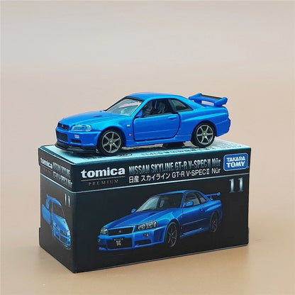 TOMY GTR R34 Skylin Carros de Liga Fundidos e Veículos de Brinquedo Modelo de Carro em Miniatura Escala de Modelo de Carro Para Crianças