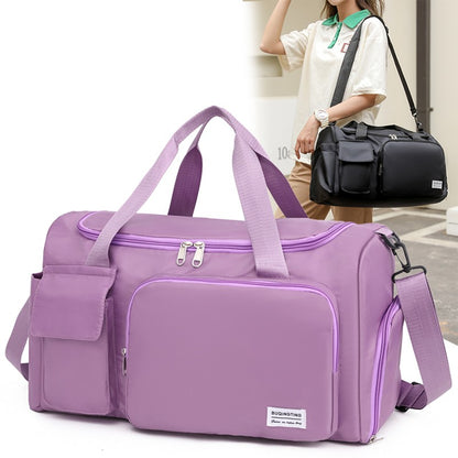 Unisex Large Capacity Travel Luggage Bag, Sports Gym Bag, Perfect for Weekend Overnight Luggage Bag with Shoe Compartment