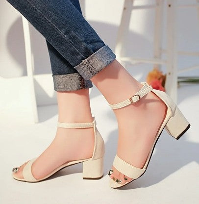 Heeled Sandals Women 2024 Elegant Woman Shoes with Low Heels Luxury Designer Block Heel Sexy Best Selling Products