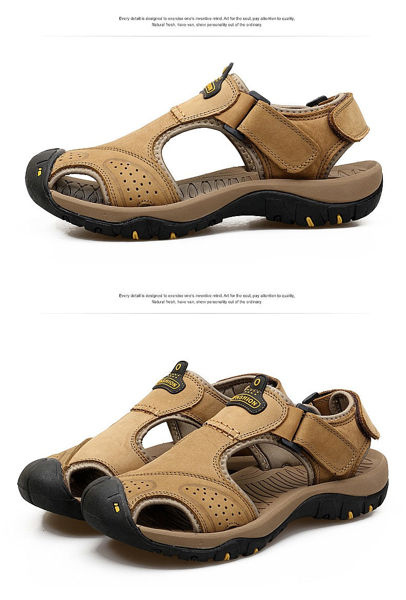 2025 Man's shoes Genuine Leather Men Sandals Summer Men's Shoes Outdoor Water Shoes Leather Sandals For Men men summer sandals