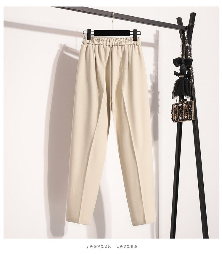 Plus Size Pants Woman 2025 Autumn Winter New Arrival High Waist Suit Pants High Quality Korean Style Straight Trousers