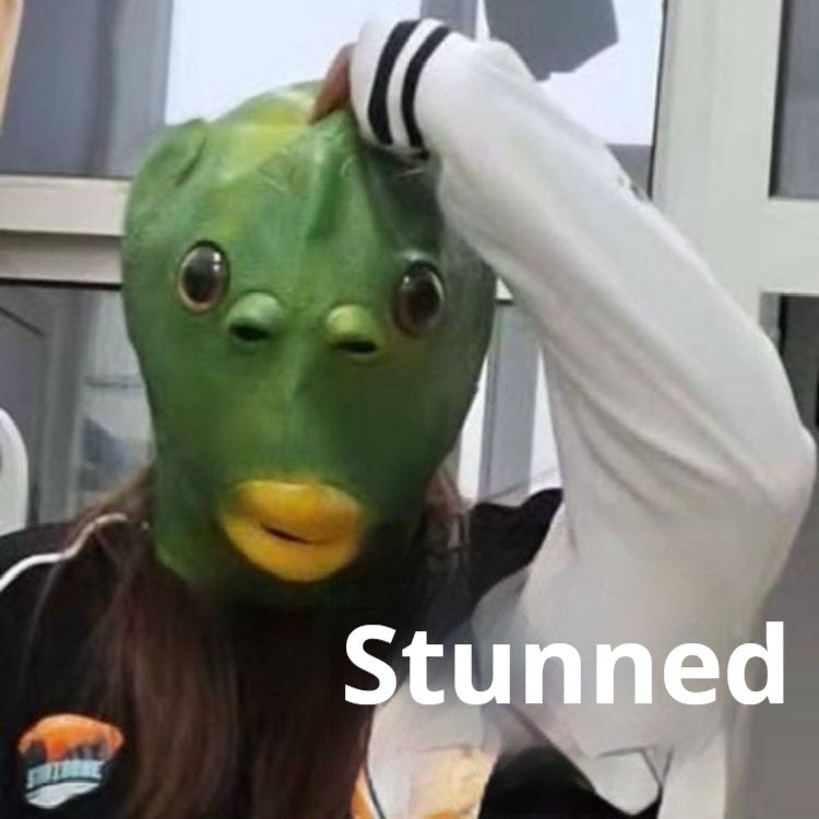Green Fish Head Mask Toy Sand Sculpture Play Strange Green Fish Head Cover