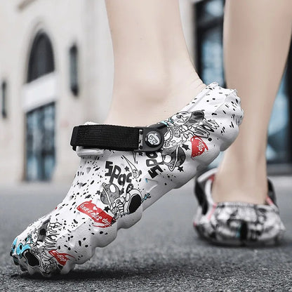 Men'S Breathable Casual Sandals Summer New Soft-Sole Non-Slip Comfort Outdoor Beach Shoes Fashion Youth Dual-Use Sports Slippers