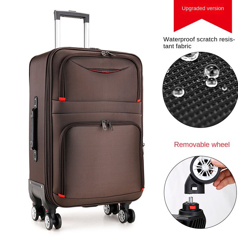 30" Large Capacity Black Luggage Waterproof Durable Trolley Case Oxford Cloth Detachable Spinner Wheel 20" Password Suitcase