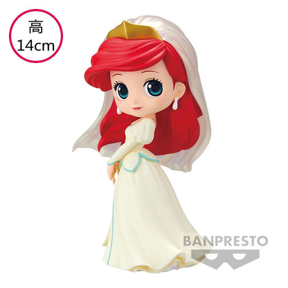 Bandai Disney A Pequena Sereia Anime Qposket Personagens Ariel Linha Glitter Boneco de Ação Modelo Colecionável Brinquedos Presente de Aniversário