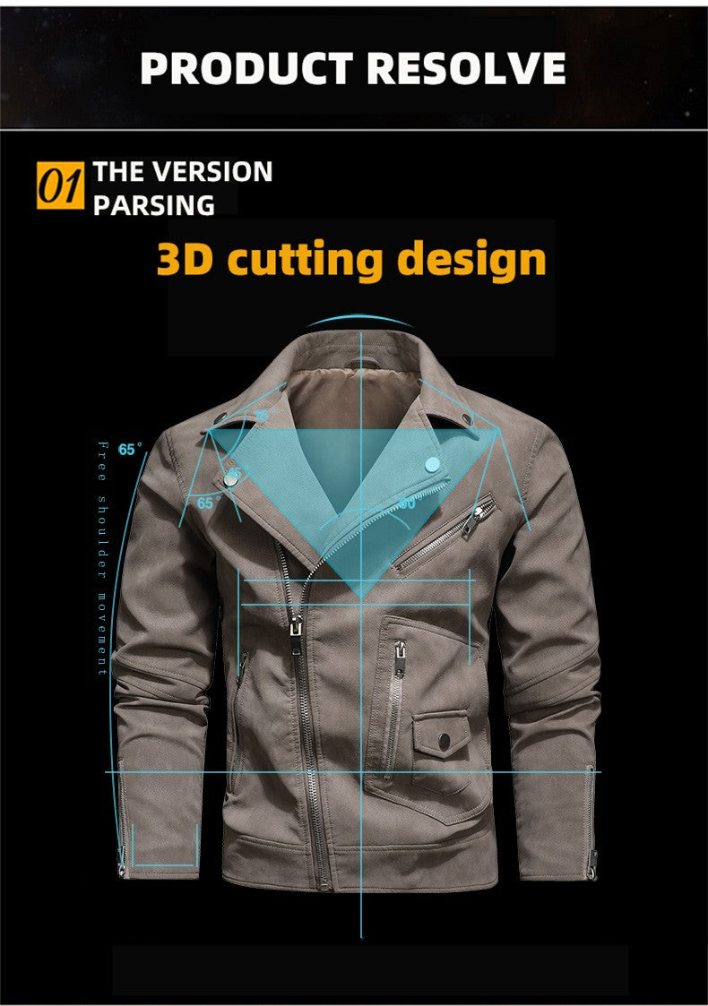 Jacket Men Coat Winter Leather Bomber Genuine Casual Brown Jackets Coats Faux Leather Vintage Black Biker Jacket Men Windproof