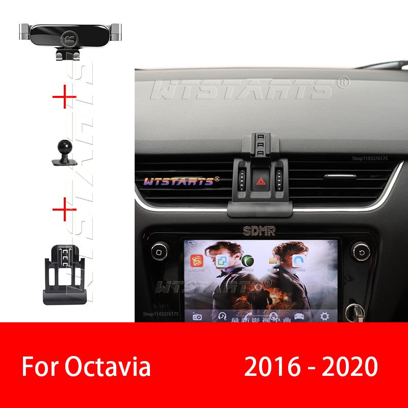 Para Skoda Octavia/PRO 2016-2023 Suporte de Celular Ajustável para Carro Suporte Móvel Gravidade GPS Rotativo Acessórios de Navegação