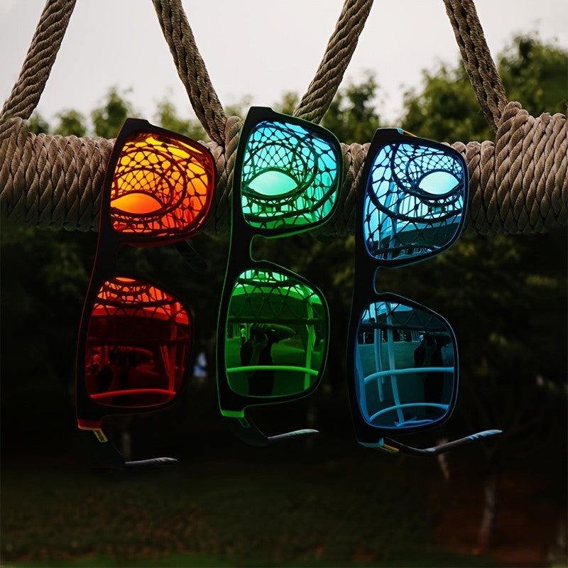 1-4PCS Men Classical Square Polarized Sports Sunglasses Lightweight PC Frame UV400 for Driving Fishing Cycling Unisex Durability