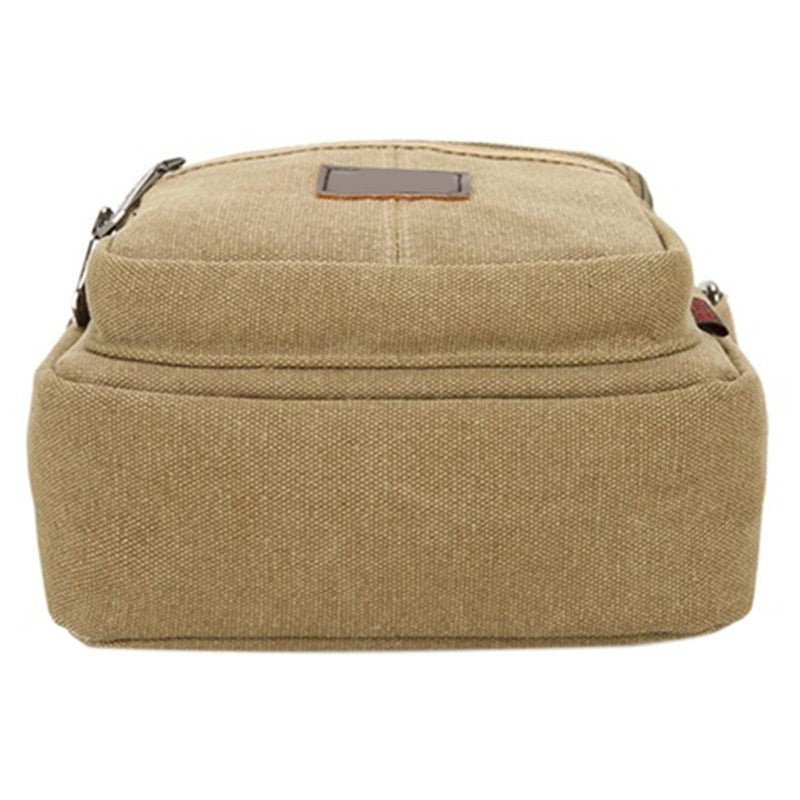 Multifunctional men's Shoulder Bag Flap Solid Color Casual Messenger Canvas Fashion Zipper Retro Travel men's Shoulder Bag