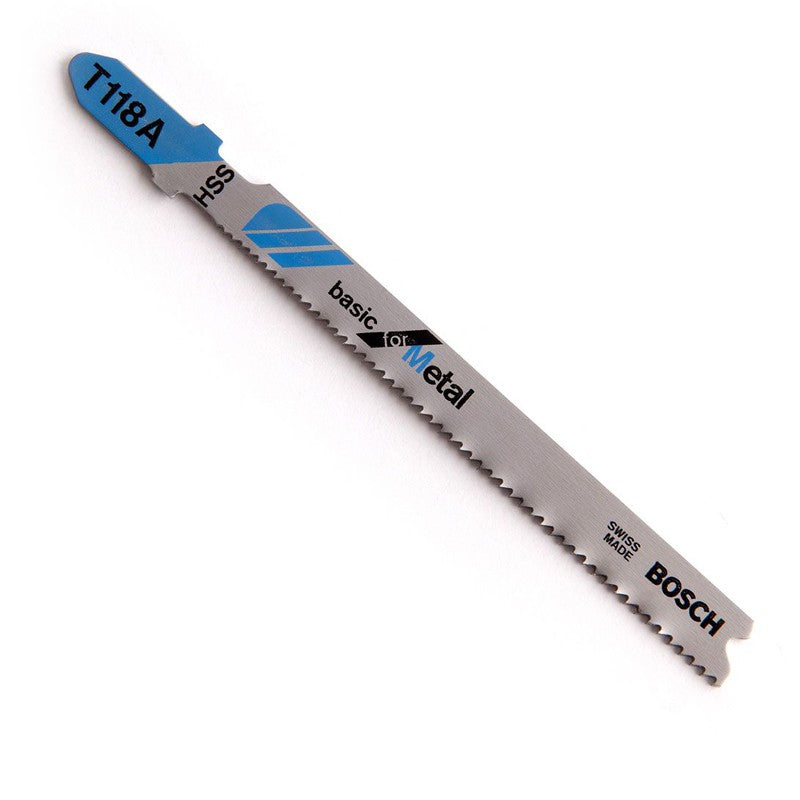 BOSCH 2608631013 T118A Serra Tico-Tico HSS para Metal, Curva, 5 Peças, 92mm, Corte Reto em Metal, Ferramenta Curva Fresada, Acessórios
