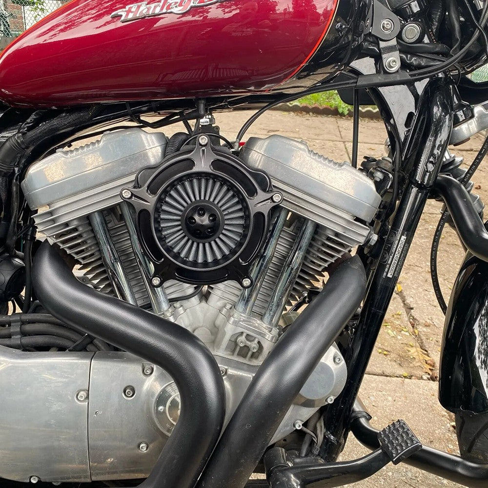 Black Spike Air Cleaner Intake Filter For Harley Sportster XL 883 Dyna V-Rod Softail Fat Boy Touring Ultra FLHR FLHX FLSTNSE