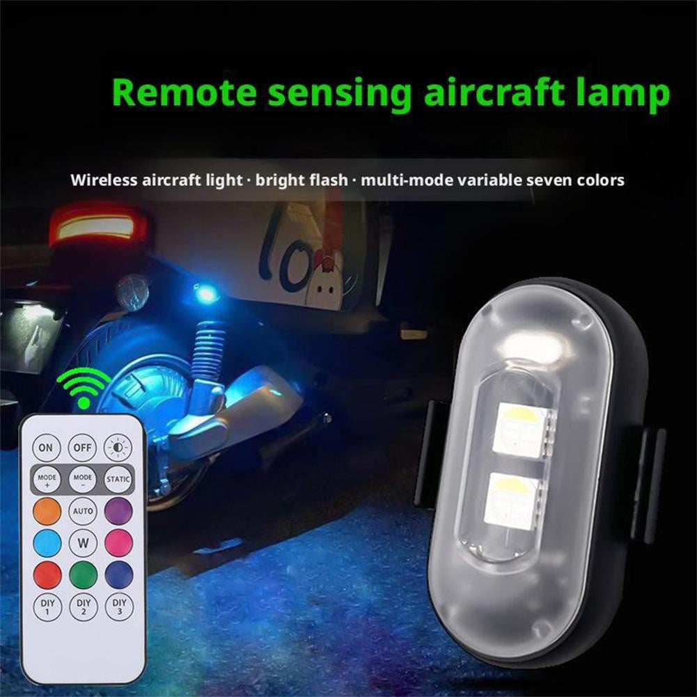 4pcs/set Wireless Remote Control Aircraft Lights,RGB Led Aircraft Strobe Light Motorcycle Accessories