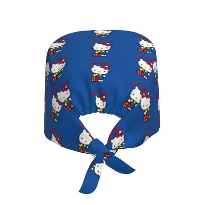 Custom Hello Kitty Medical Staff Scrubs Hat Women Men Cartoon Chara For Chef Hat Scrub Caps
