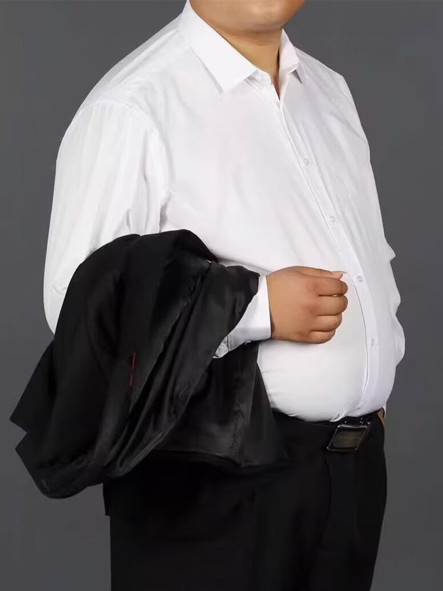 Plus Size 11XL 10XL 9XL New Men's Social Shirt Long Sleeve Slim Fit Business Classic Basic White Formal Dress Shirts Man Clothes