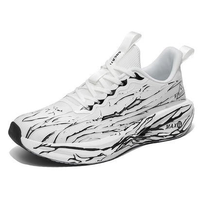 Unisex Running Shoes Breathe Mesh Fashion Lace Up Mens Womens Sneakers Cushioning Thick Sole Outdoor Tennis Shoes for Men Women