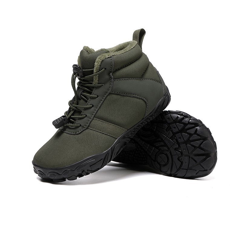 Waterproof Kids Barefoot Snow Boots 2025 New Wide Toe Winter Warm Fur Lined Shoes for Boys Girls Cold Weather Outdoor Sneakers