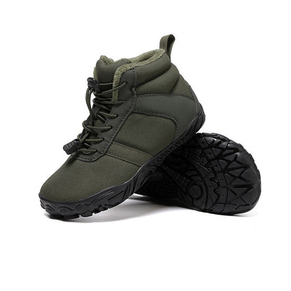 Waterproof Kids Barefoot Snow Boots 2025 New Wide Toe Winter Warm Fur Lined Shoes for Boys Girls Cold Weather Outdoor Sneakers