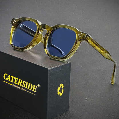 Óculos de Sol Retrô Punk CATERSIDE Masculino Armação Pequena Quadrada Design Personalizado Óculos de Sol Feminino Viagem Festa Negócios Festival Presente