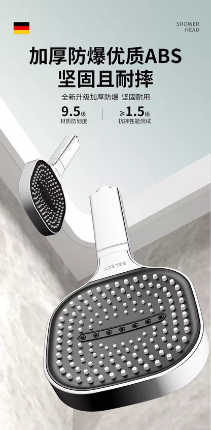 Novo chuveiro de painel grande de 13CM com 3 modos, chuveiro de massagem de alta pressão com elemento filtrante, acessórios para banheiro