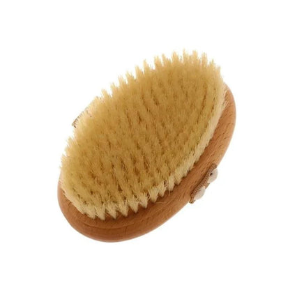 Natural Bristle Brush Soft Wet Dry Skin Body SPA Bath Massager Home