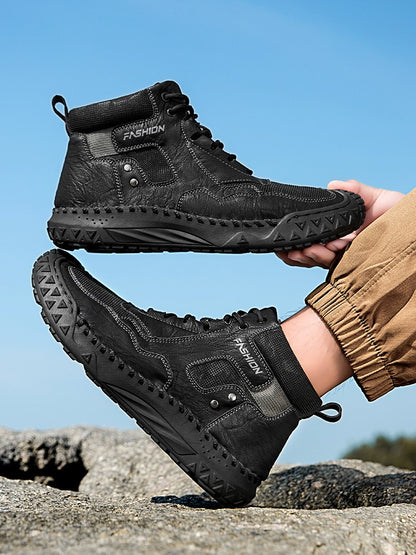 New Autumn Handmade Leather Men Boots Outdoor Design Sneakers Man Breathable Casual Leather Shoes Men Ankle Boots Fall Plus Size